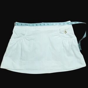 Baby Phat White Micro-Mini Skirt with gold logo Size 3